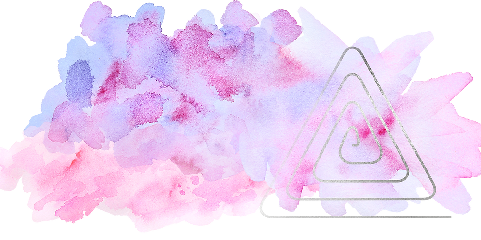Pink watercolor with Awakened Dreams Coaching & Consulting silver spiral triangle background for Soul Wellness workshops for people in midlife and beyond