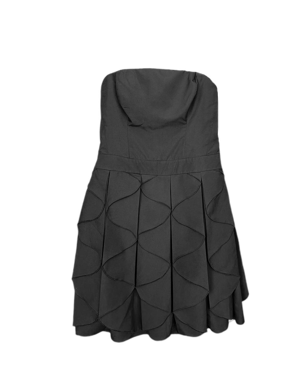 Black Bandeau Ruffle Dress