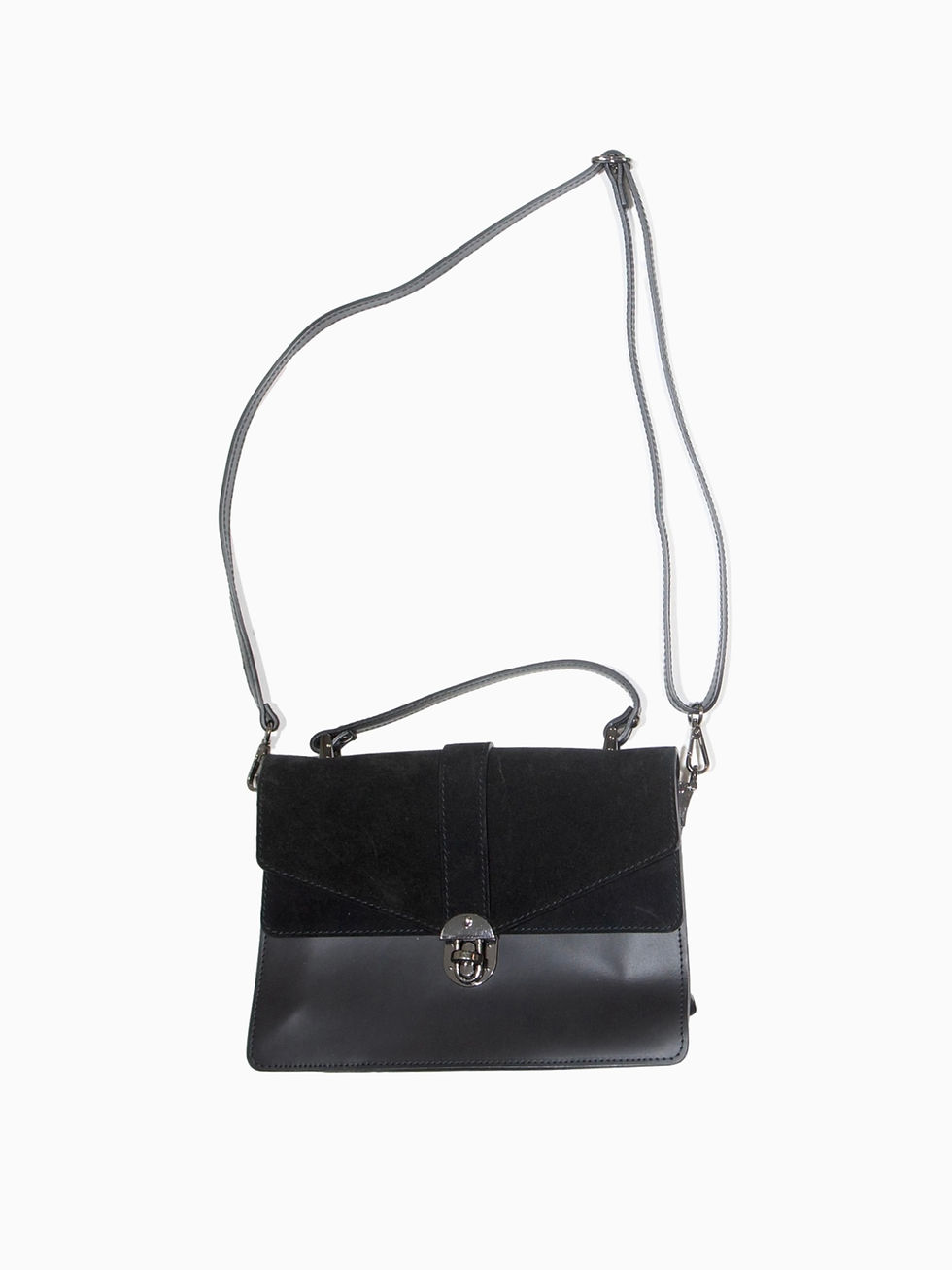 Suede crossbody satchel bag