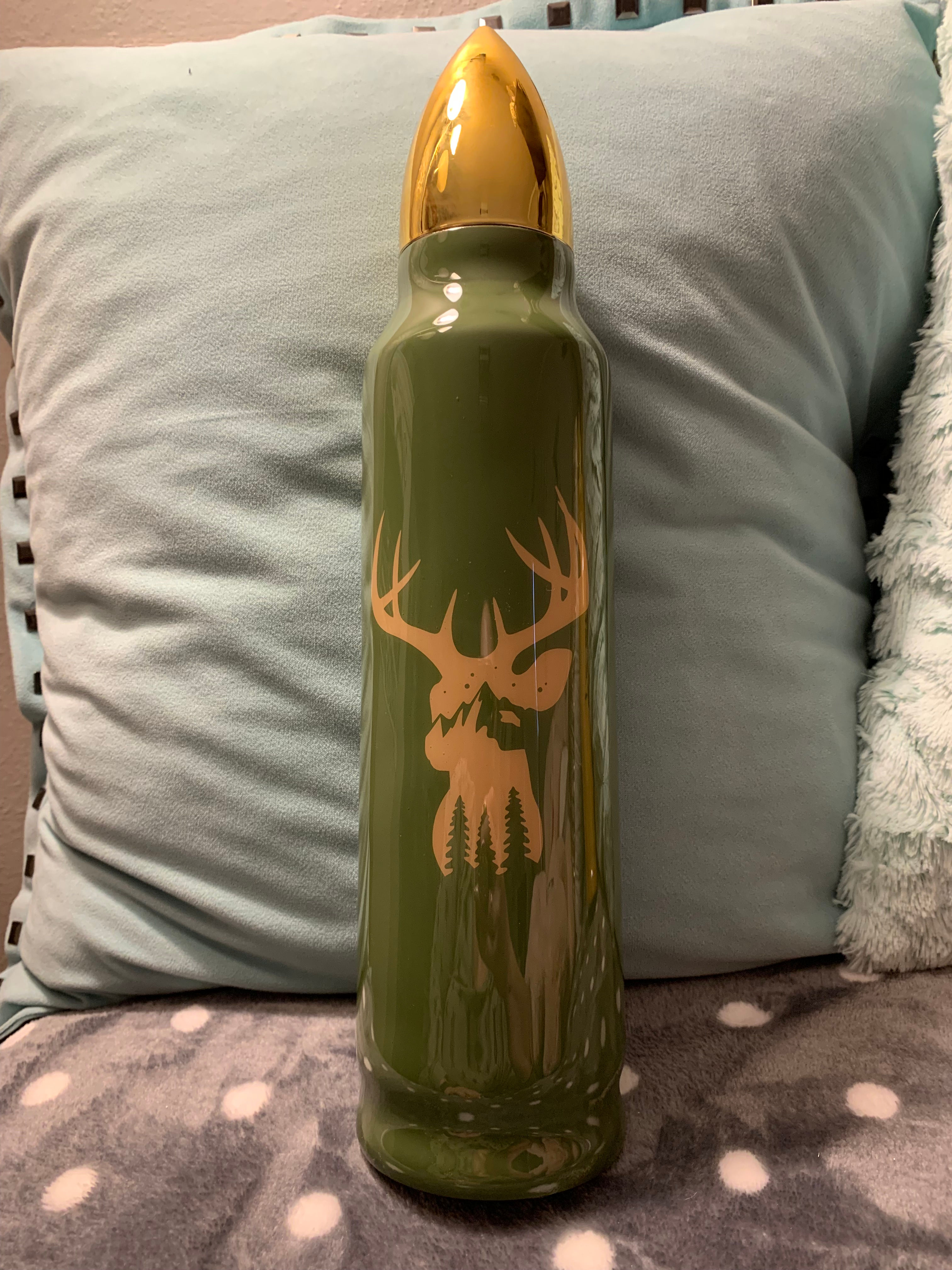 32oz bullet tumbler Olive drab with Deer