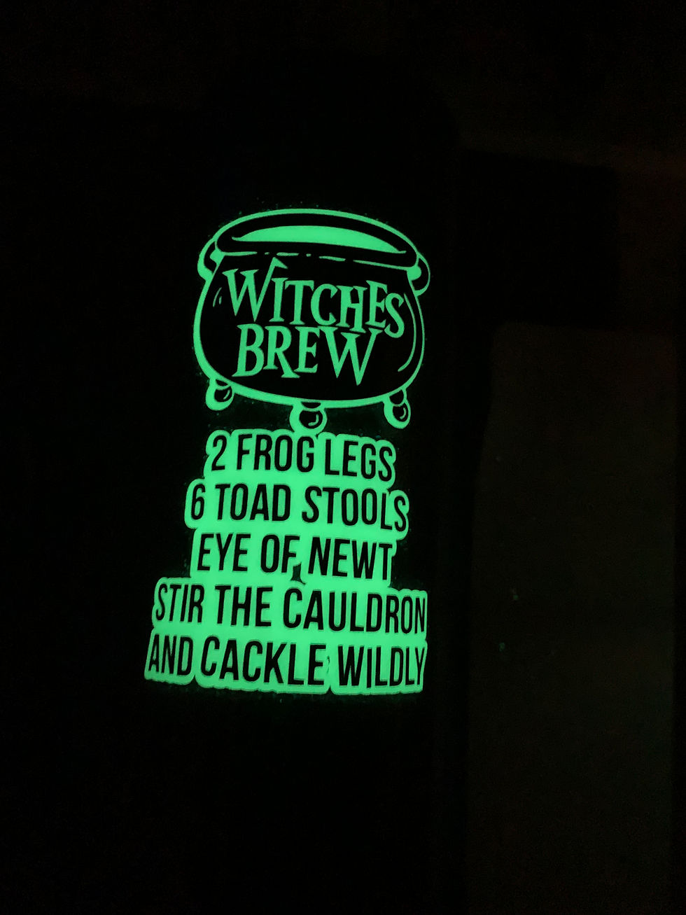 Thumbnail: Witch's Brew Glow in the dark text