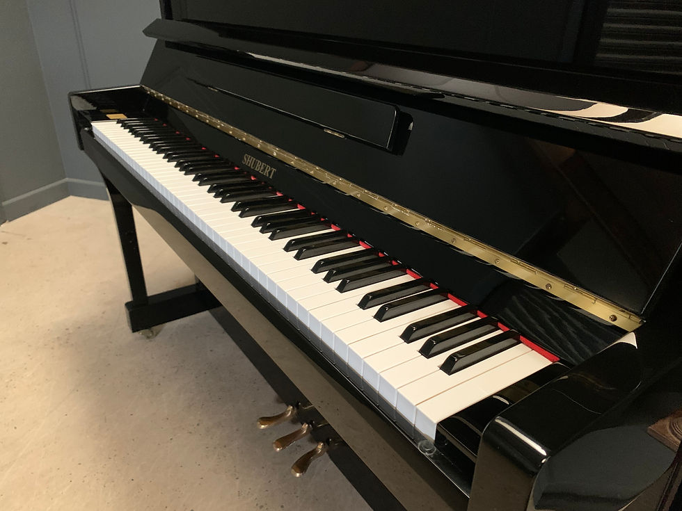 Thumbnail: Shubert 118 upright piano - gloss black