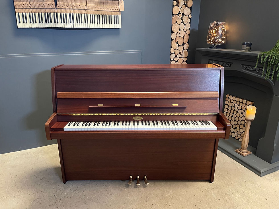 Kemble Cambridge CB15 Mahogany upright piano Rowlandson pianos