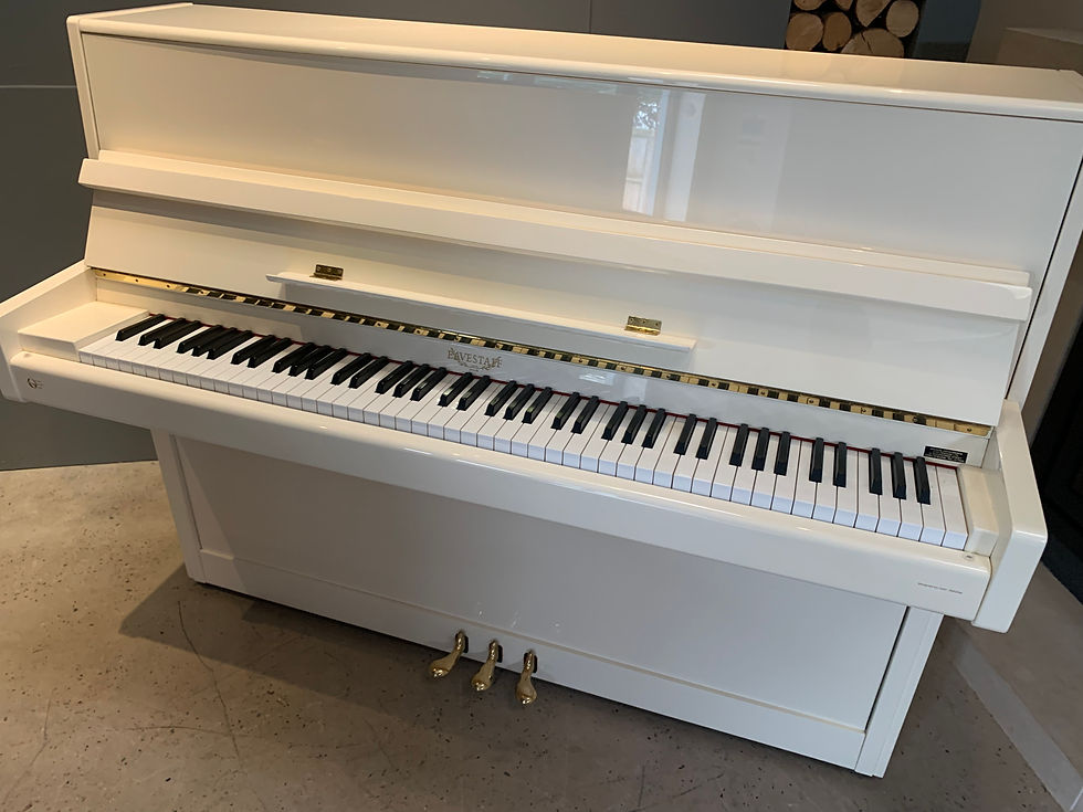 Thumbnail: Eavestaff compact upright piano -Gloss ivory