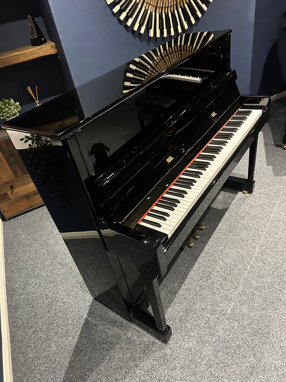 Thumbnail: Hofmann and Scholze German made gloss black upright piano