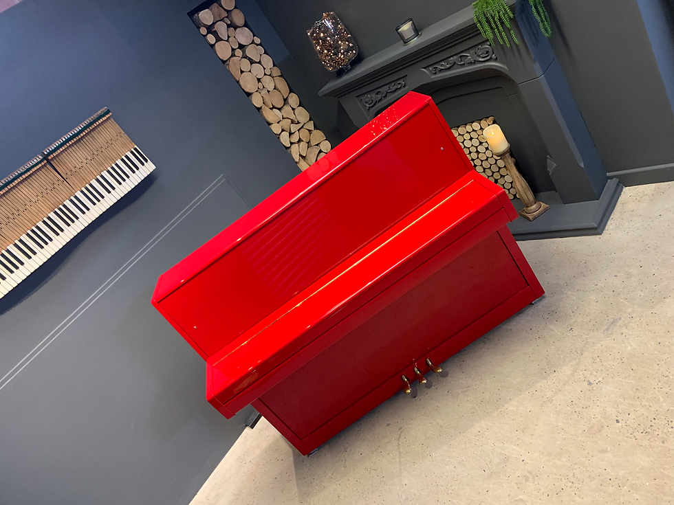 Thumbnail: Richter 112 upright piano  -  Factory Gloss red
