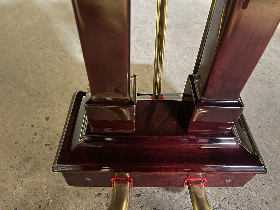Thumbnail: Weber 1924 fully restored red mahogany baby grand piano