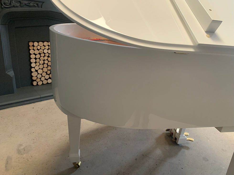 Thumbnail: Steinbach Gloss white baby grand piano - GP142 - Stunning condition