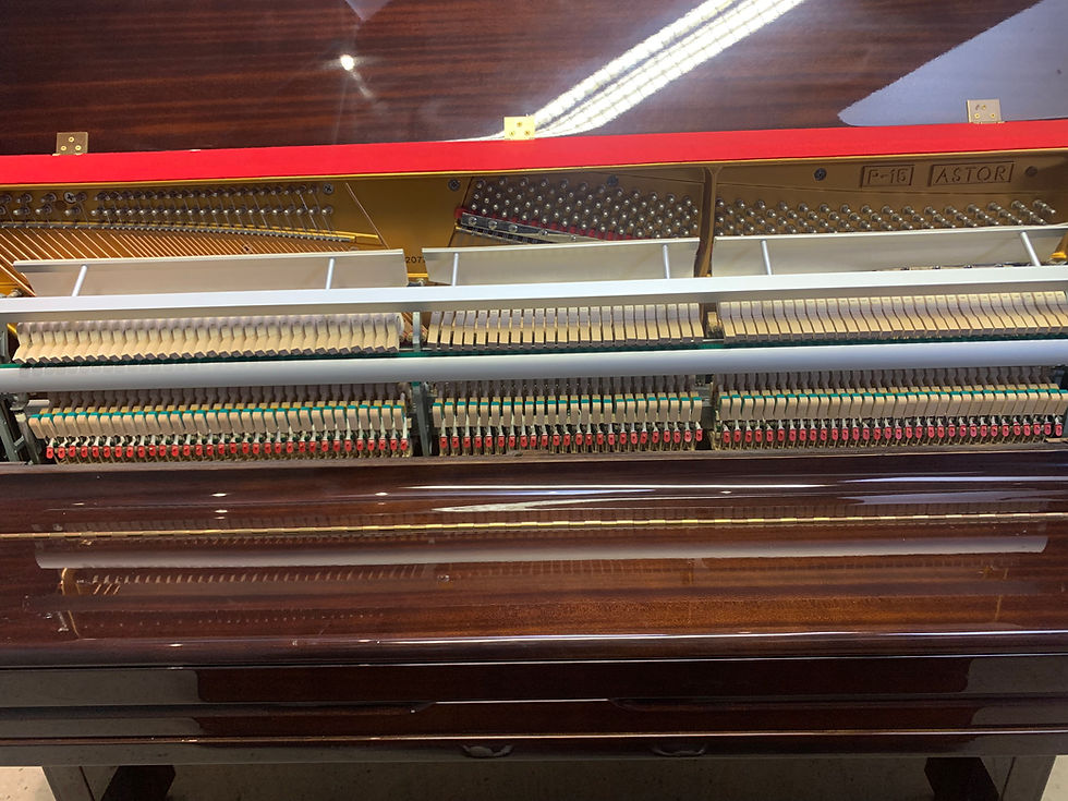 Thumbnail: Astor P-15 upright piano - gloss dark red mahogany
