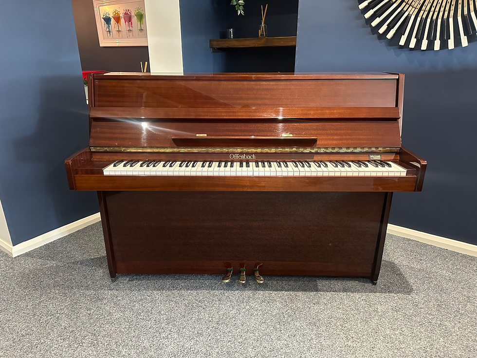 Offenbach DU4 compact upright piano - gloss mahogany