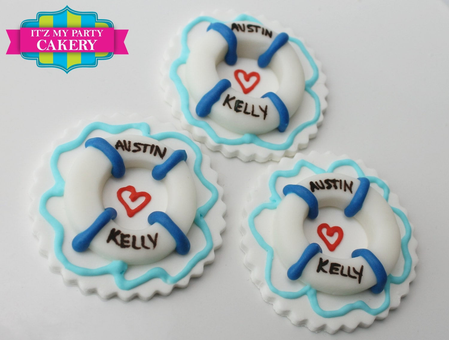 Life Preserver Cupcake Toppers - 1 Dozen