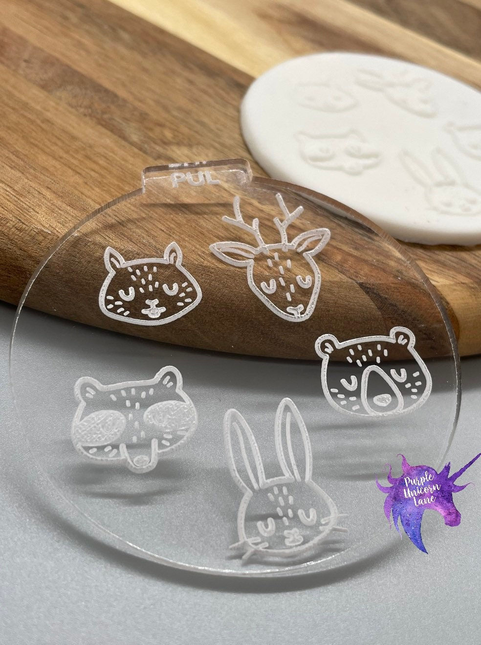 Woodland Creatures Fondant Embosser Stamp - Animal Stamp - Debosser Stamp -