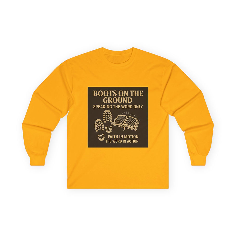 Thumbnail: Boots on the Ground Long-Sleeve Tee - Speak The Word Only Edition
