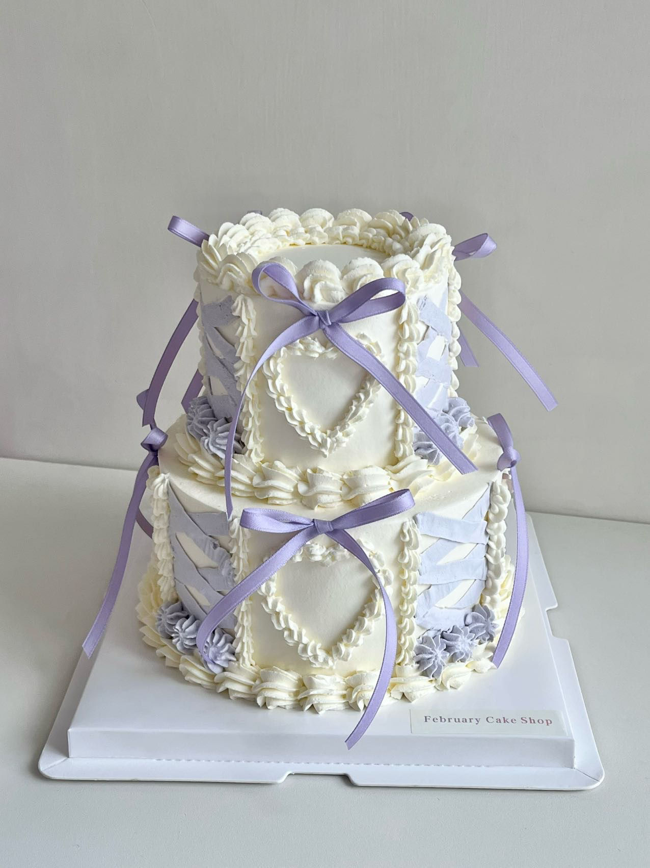 紫色絲帶芭蕾風蛋糕