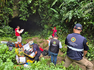 Protección Civil continúa búsqueda y rescate en la gruta Chichicazapa