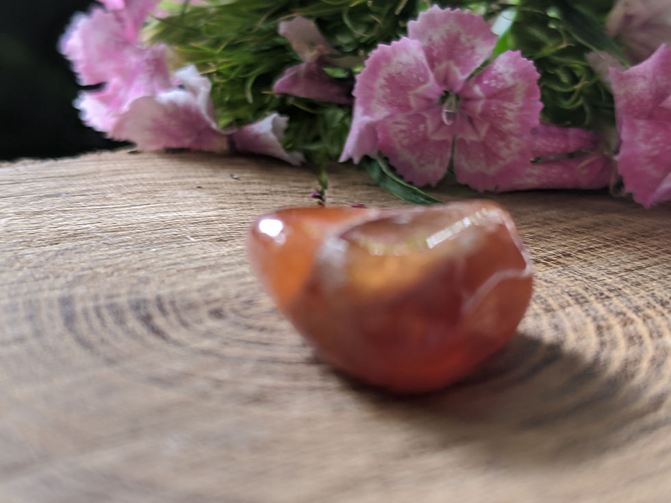 Thumbnail: Spessartine Garnet tumbled 33. Rare High Vibration Crystal