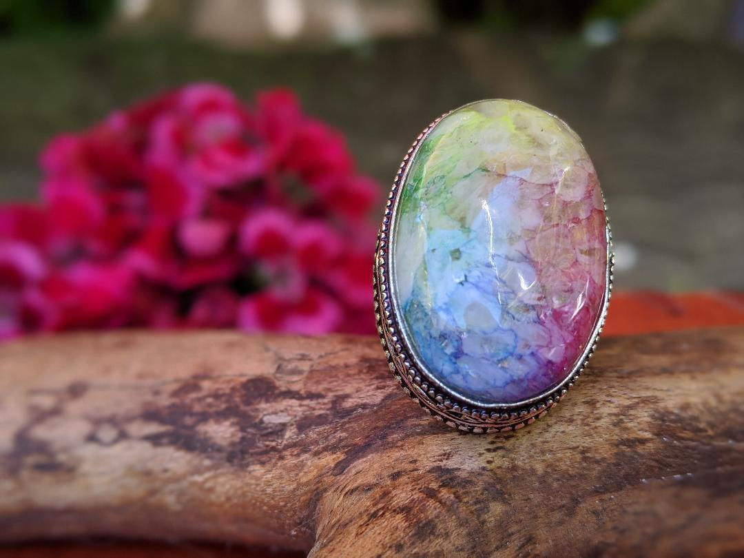 Handcrafted Rainbow Quartz Ring