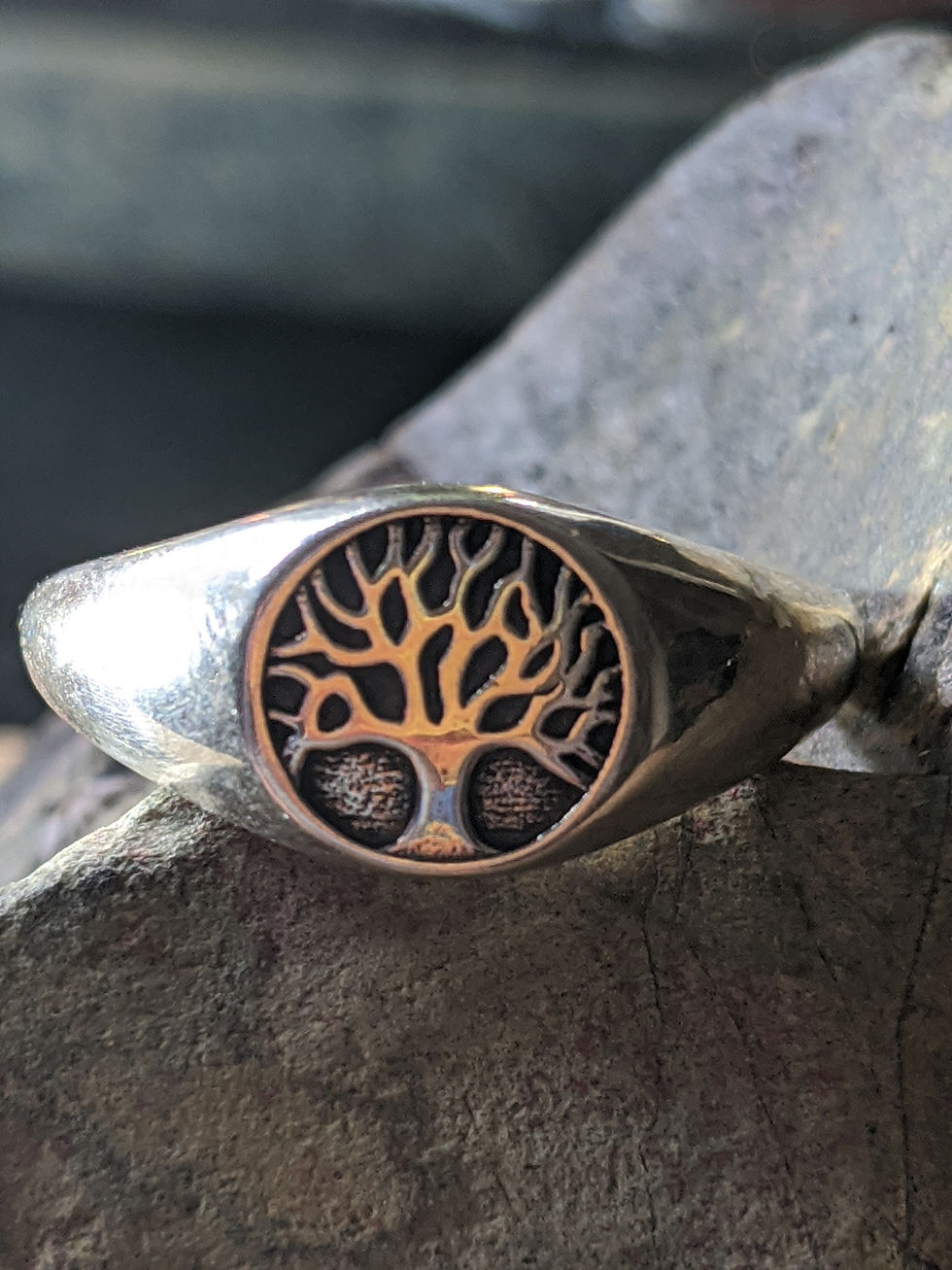Thumbnail: Handcrafted Silver Tree of Life Ring 