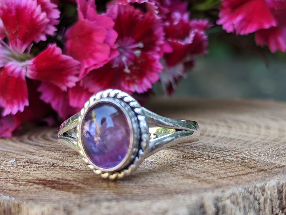 Thumbnail: Handcrafted Amethyst & Silver ring 