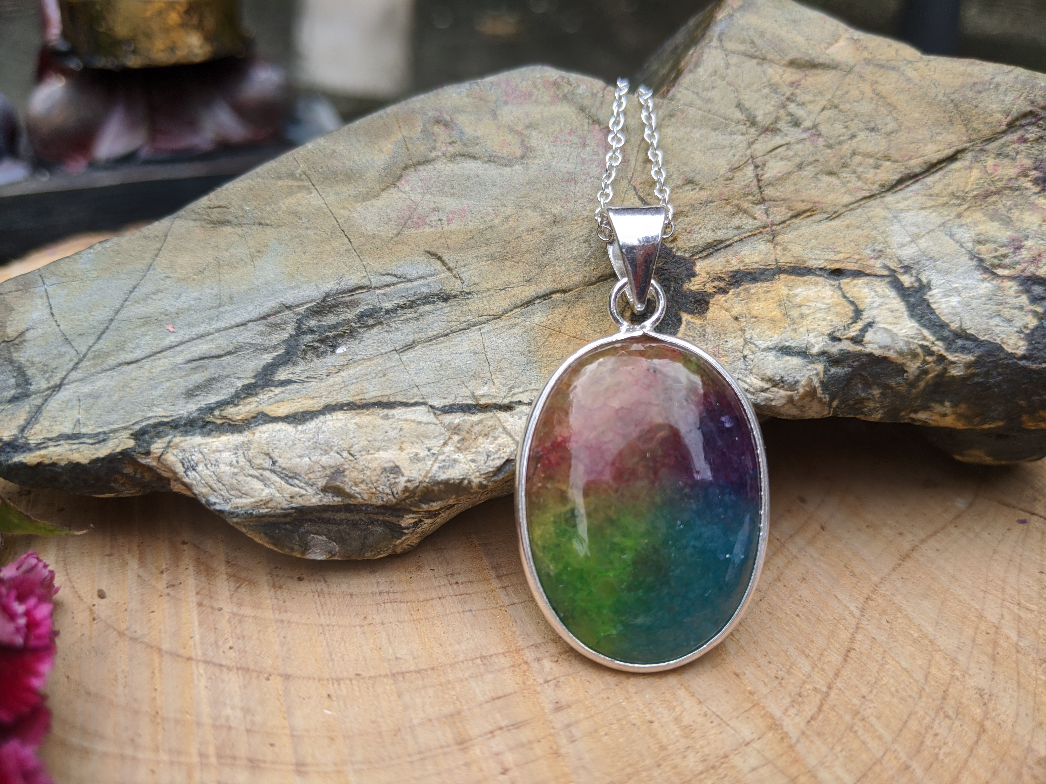Rainbow Solar Quartz Pendant