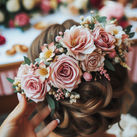 Beautiful blush pink rose hairpiece