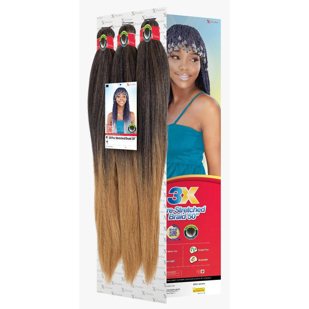 Xpression - 3x Pre Stretched Braids 50" #T1B/27
