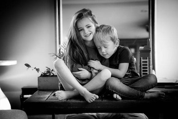 Siblings enjoying time together.