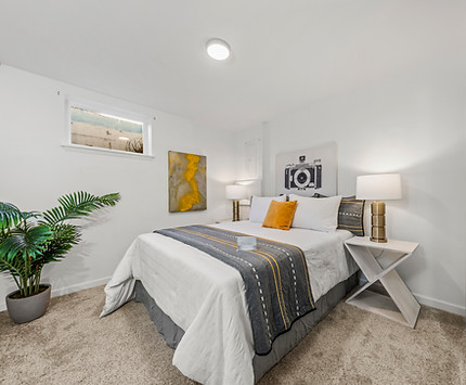 Photo of a bedroom after a luxury remodel in Eugene, Oregon