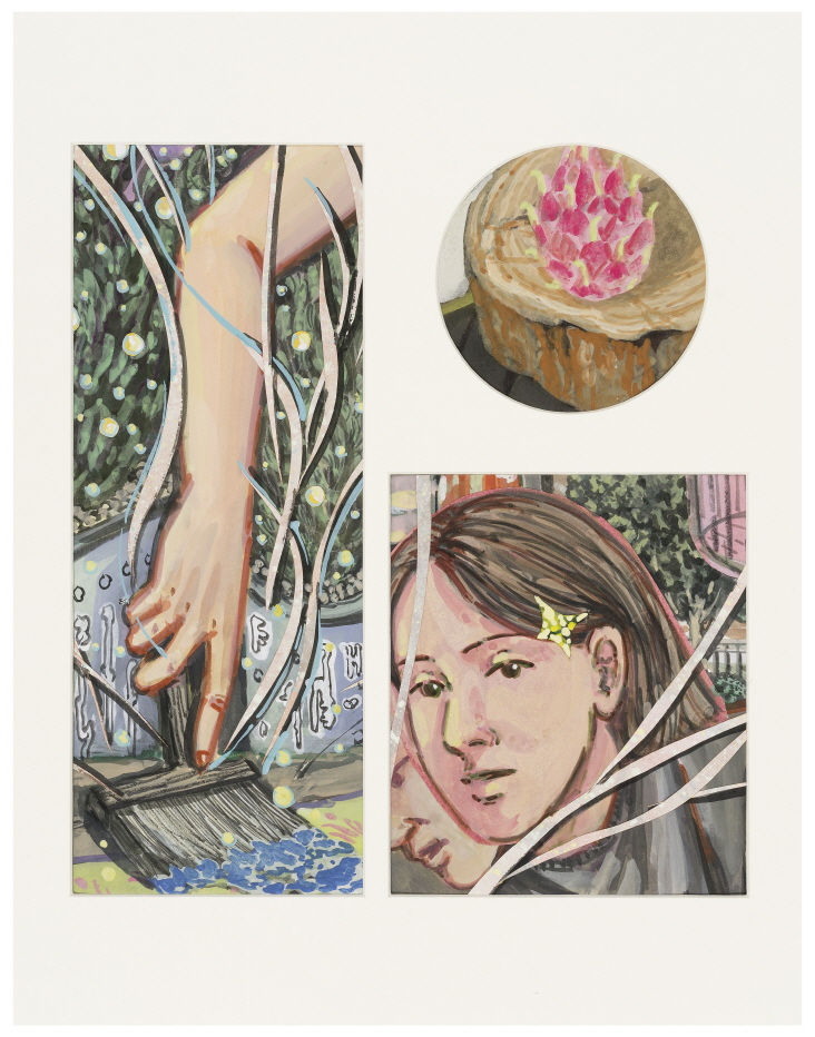 변화의 바람   41x31.5㎝ 장지에 채색, 꼴라쥬 2025