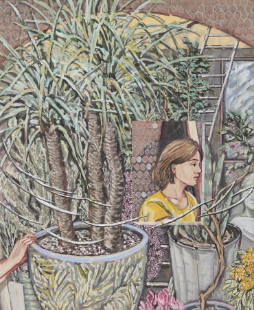 분주한 움직임 65 × 53㎝ 장지에 채색, 꼴라쥬 2024