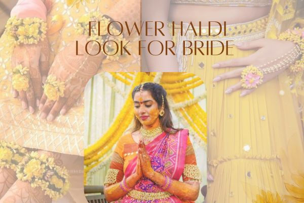 flower haldi look for bride