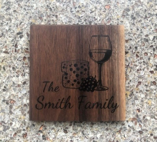 Thumbnail: Personalized Walnut Coasters - Engraved & Epoxy Resin filled