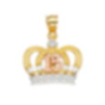 14K Gold Quinceañera Crown Pendant