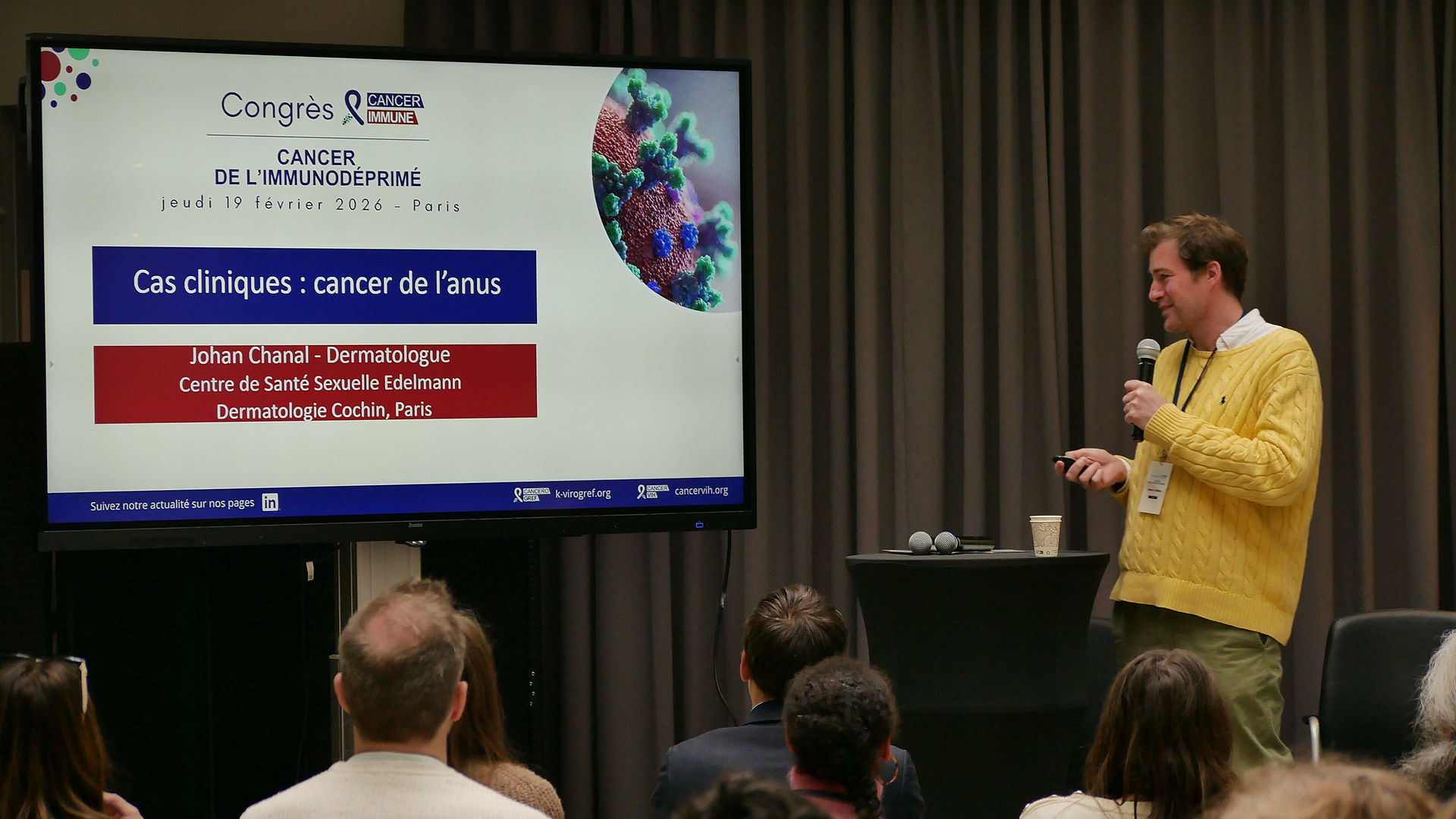 Session interactive de cas cliniques portant sur le cancer de l'anus animé par le Dr Johan Chanal au congrès CANCERIMMUNE
