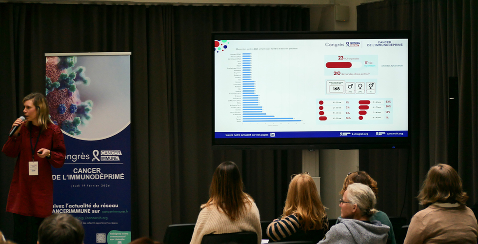 Marianne Veyri à la tribune du congrès CANCERIMMUNE