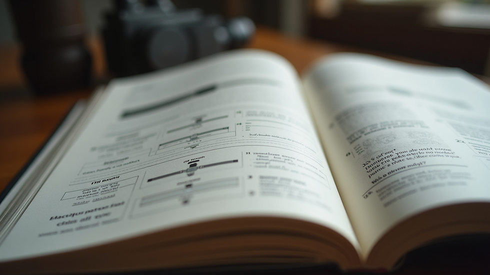 Close-up view of an open ballistics guide showing charts and diagrams