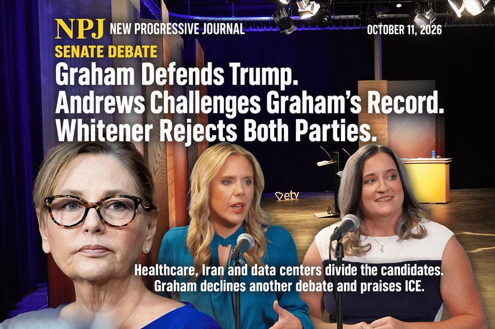 From left: Sen. Darline Graham, Dr. Annie Andrews and Dr. Kasie Whitener. The candidates clashed over healthcare, the war with Iran, data centers and immigration during the Oct. 11 U.S. Senate debate at SCETV in Columbia. JavarJuarez©2026