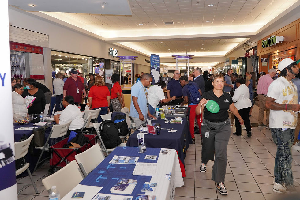 Job seekers fill Dutch Square Center as employers and recruiters connect with applicants during the Capital City Career Expo on Sept. 9, 2026. JavarJuarez©2026