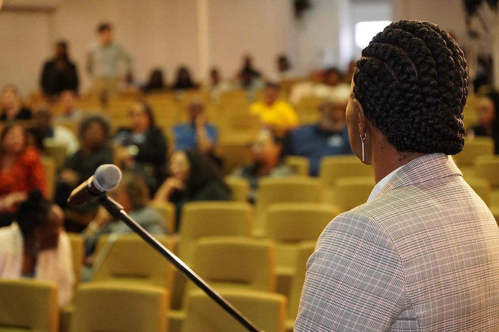 Community members gather at the Freedom Center in Rock Hill for a town hall discussion on housing affordability, homelessness, rapid population growth, and infrastructure challenges facing South Carolina communities. JavarJuarez©2026