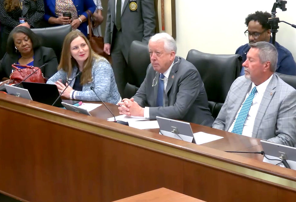 Representative Spencer Wetmore, D–Charleston County, seated beside South Carolina Legislative Black Caucus Chair Annie E. McDaniel during Wednesday’s committee proceedings on the proposed congressional redistricting amendment. 