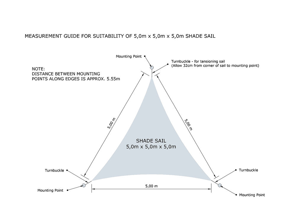 Thumbnail: Flat pack triangle shade sail kit 5 x 5 x 5m