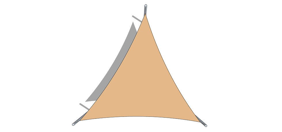 Thumbnail: Flat pack triangle shade sail kit 3.5 x 3.5 x 3.5m