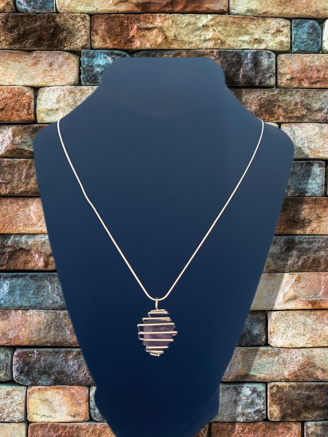 Rainbow Florite Cage Necklace