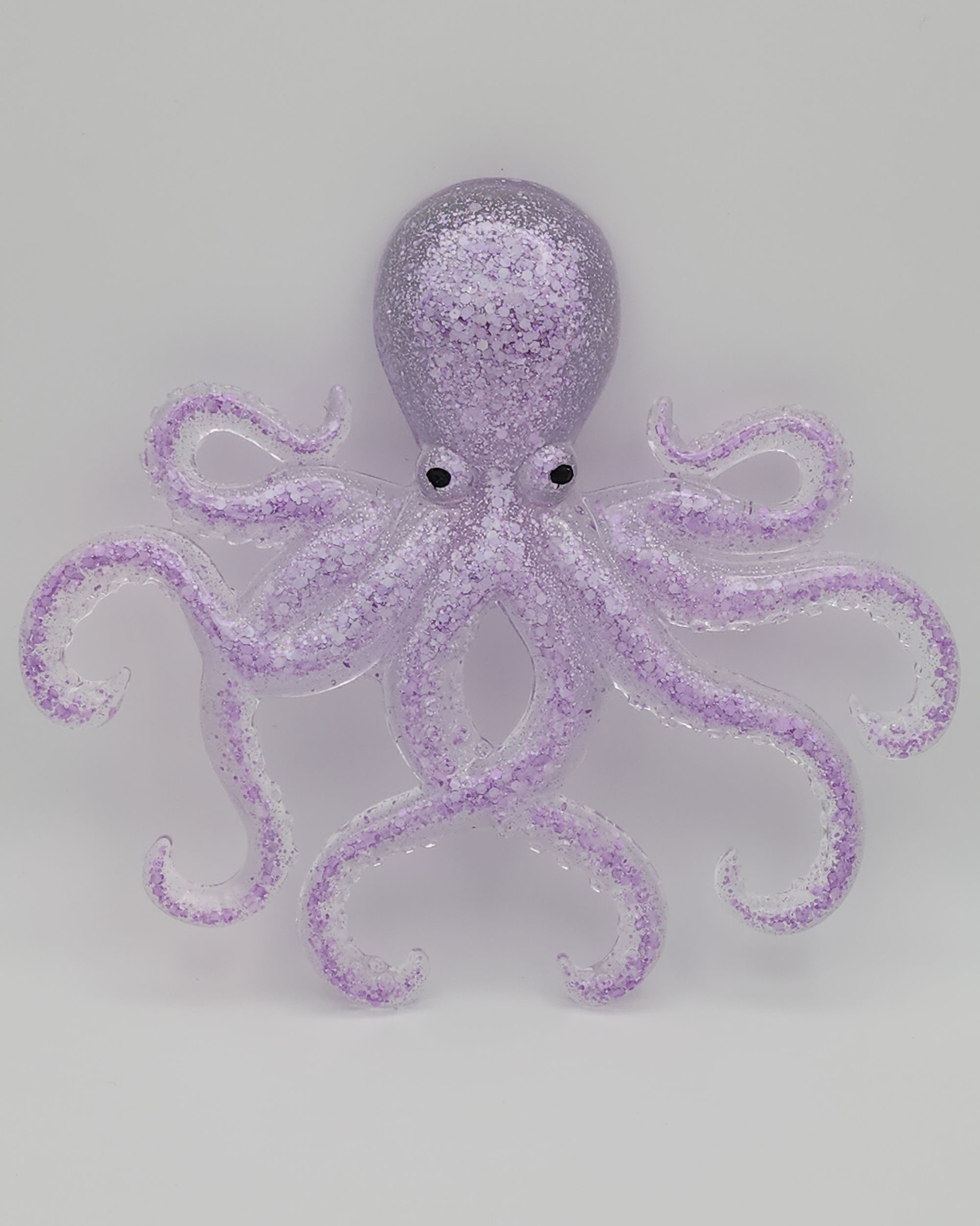 Octopus with Lavender Dreams Glitter - Ocean Resin Artwork