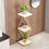 Thumbnail: 3-Tier Iron Wood Plant Stand, Curved Flower Holders (Gold/White)