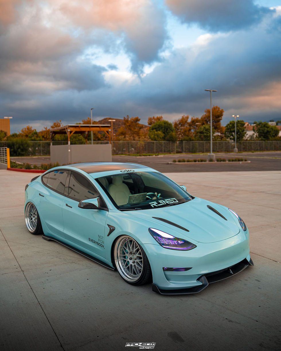 Adro Tesla Model 3 Carbon Fiber Side Skirt V2, offered by MADE motorsports in Las Vegas, Nevada.