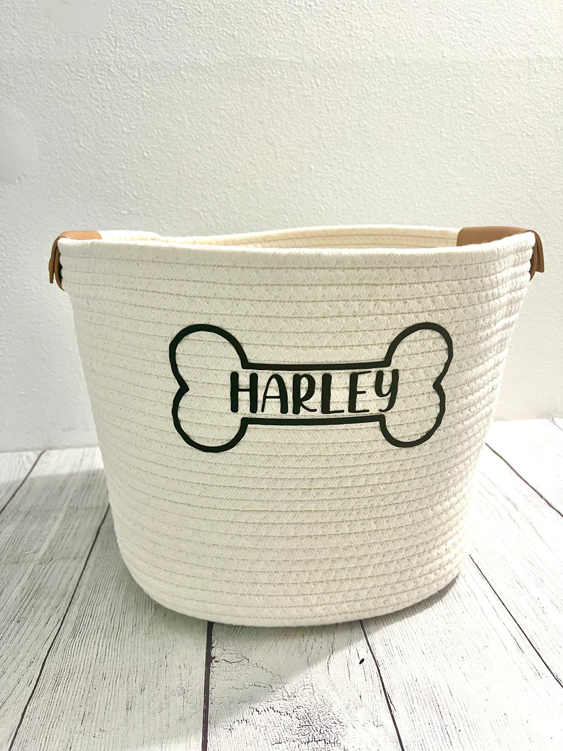 Custom Pet Name Rope Toy Basket