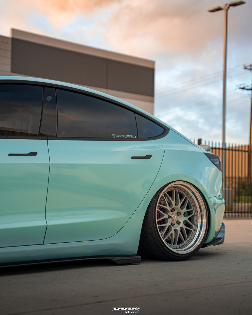 Adro Tesla Model 3 Carbon Fiber Side Skirt V2, offered by MADE motorsports in Las Vegas, Nevada.