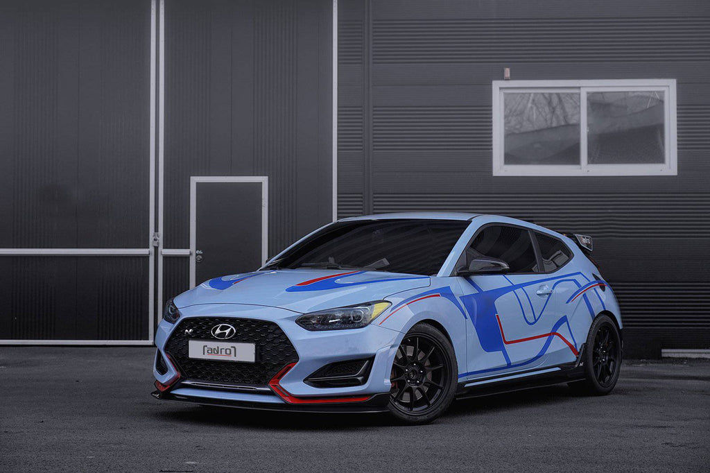 Adro Hyundai Veloster N And Turbo Carbon Fiber Side Skirts V1, offered by MADE motorsports in Las Vegas, Nevada.