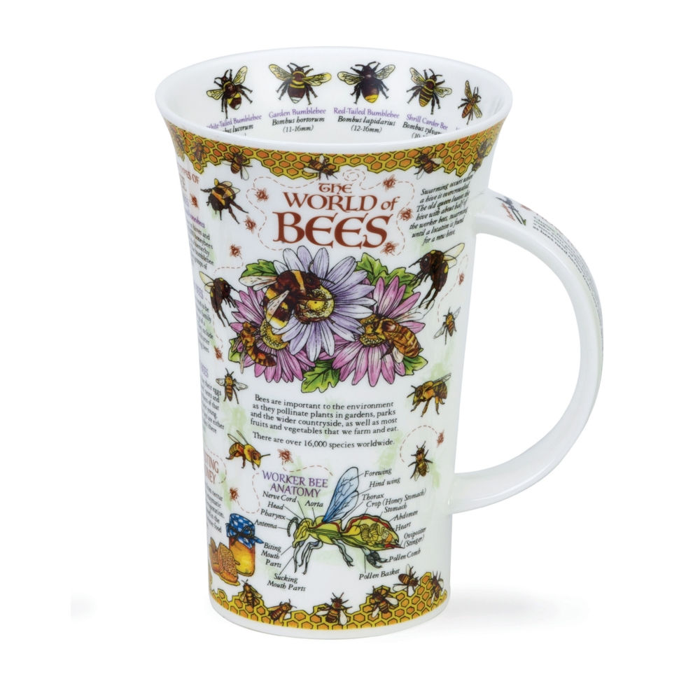 Glencoe World of Bees Coffee and Tea Mug- Dunoon fine English bone china